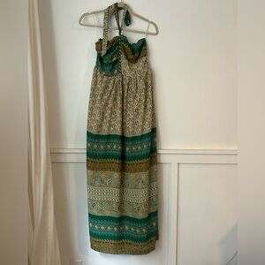 NWT Bohemian Maxi Dress with Halter Neck